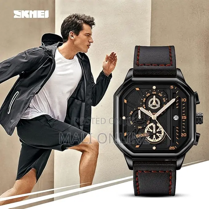 Skmei 1963 Chronograph Quartz Watch for Men Leather Strap
