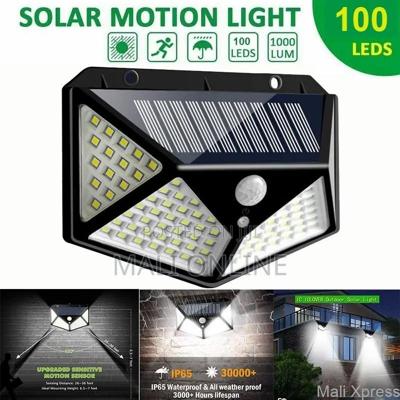 100 Led Solar Pir Motion Sensor Wall Light Outdoor Security Lamp