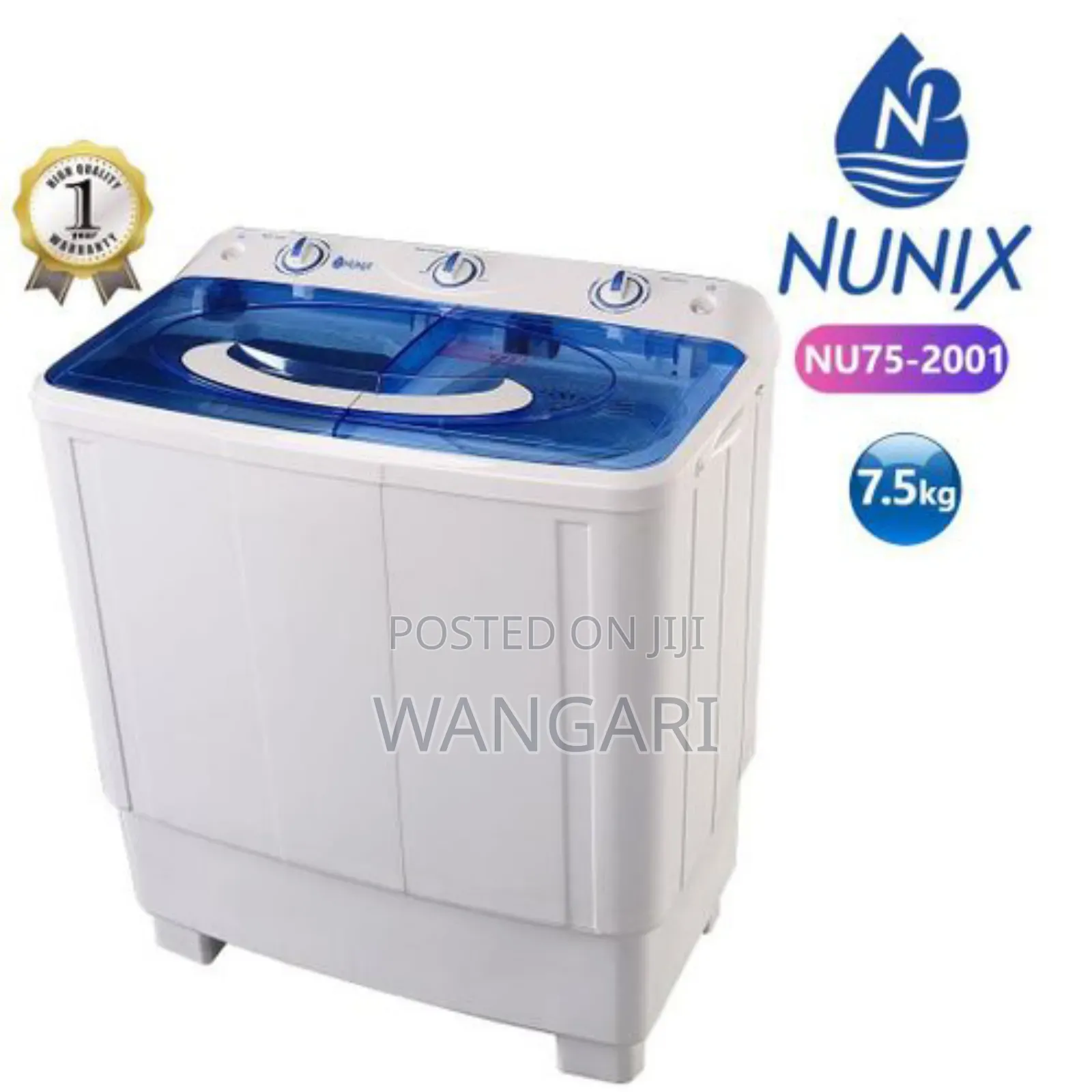 Brand New Nunix 7.5kg Washing Machine