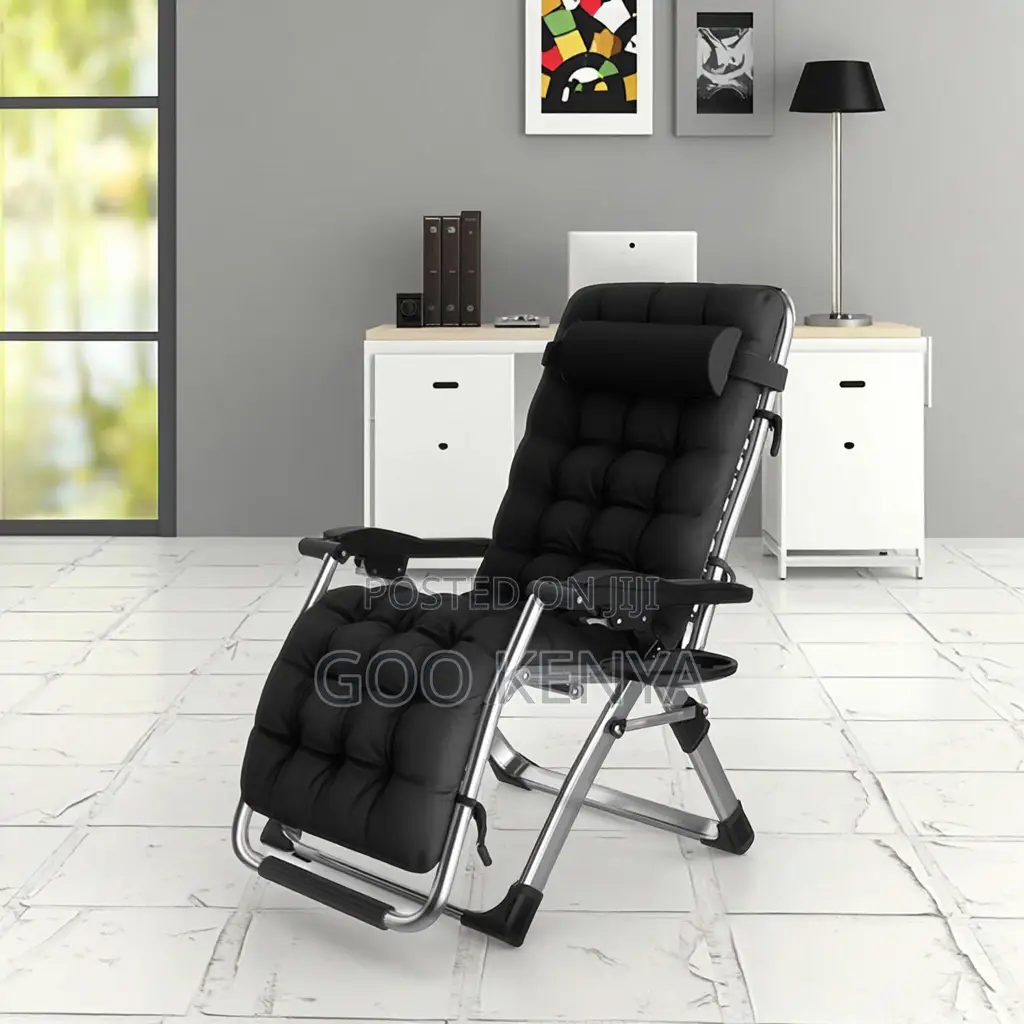 Home Chair; Fabric Folding Garden Chair With High-density Cushion