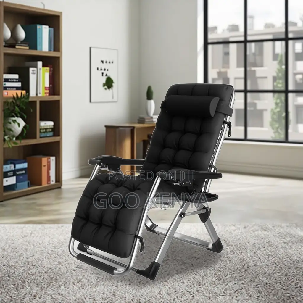 Home Chair; Fabric Folding Garden Chair With High-density Cushion