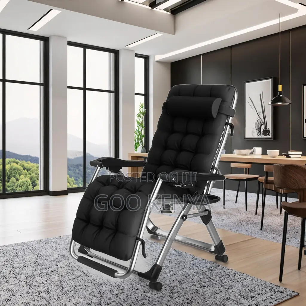 Home Chair; Fabric Folding Garden Chair With High-density Cushion
