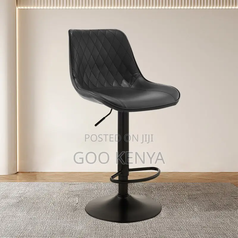 Home Bar Stool; Adjustable Height Leather Back Counter Stools