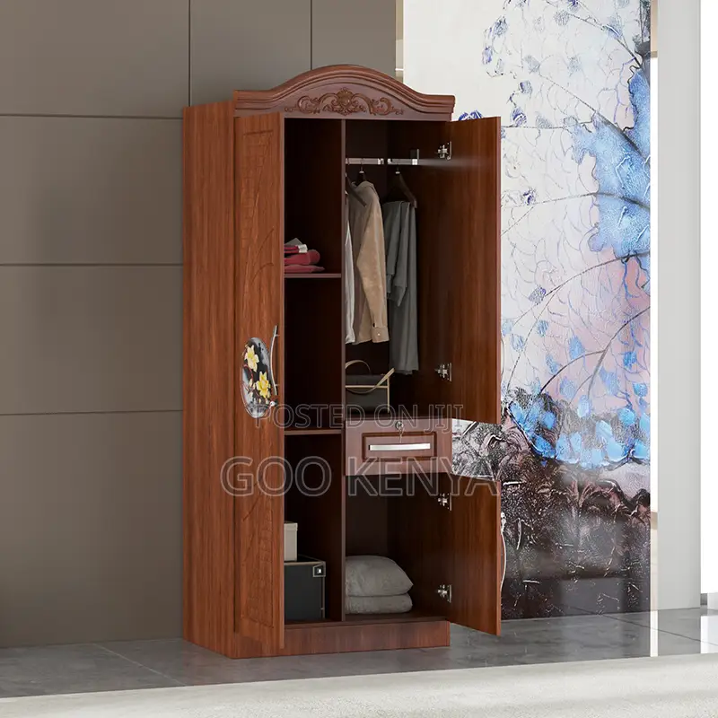 Home Wardrobe; Double Door Storage Wardrobe With Shelving Units