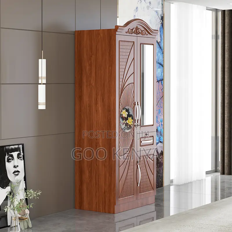 Home Wardrobe; Double Door Storage Wardrobe With Shelving Units