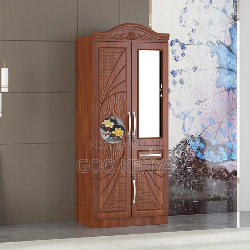 Home Wardrobe; Double Door Storage Wardrobe With Shelving Units