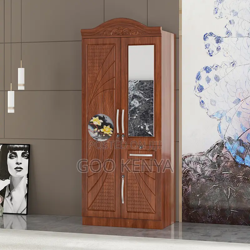 Home Wardrobe; Double Door Storage Wardrobe With Shelving Units