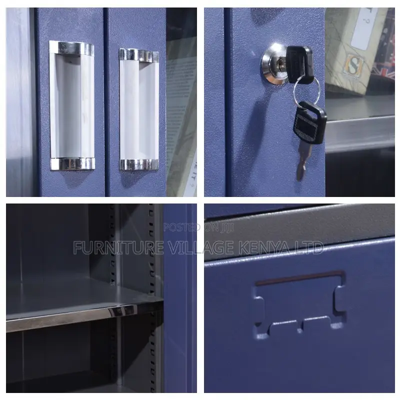 Office Cabinet; Blue Filling Storage Cabinet With Safe