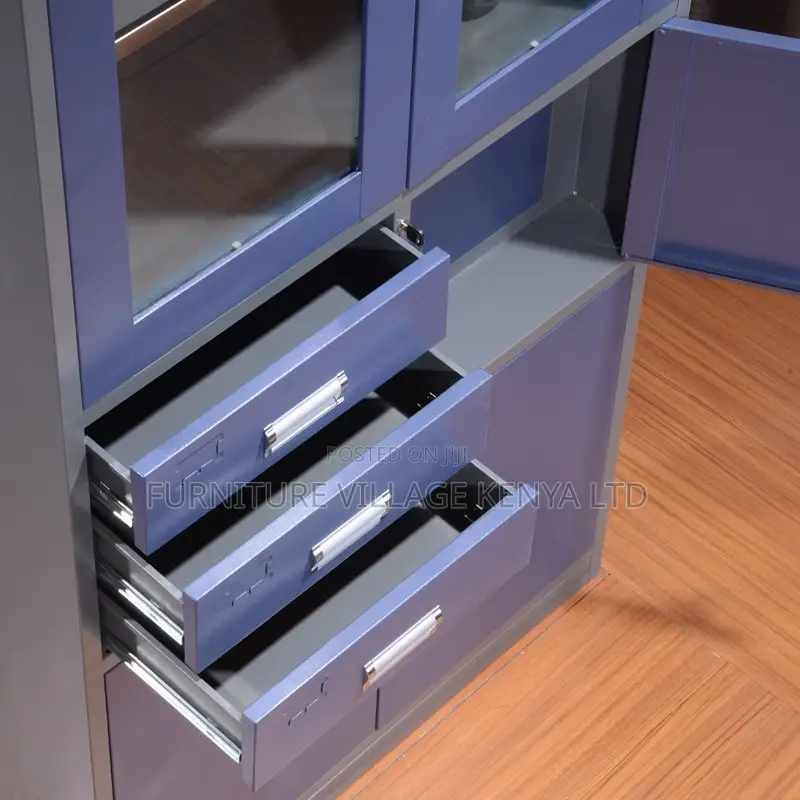 Office Cabinet; Blue Filling Storage Cabinet With Safe
