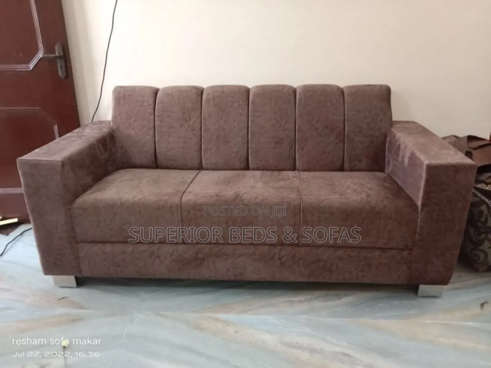 Modern Brown 3 Seater Sofa
