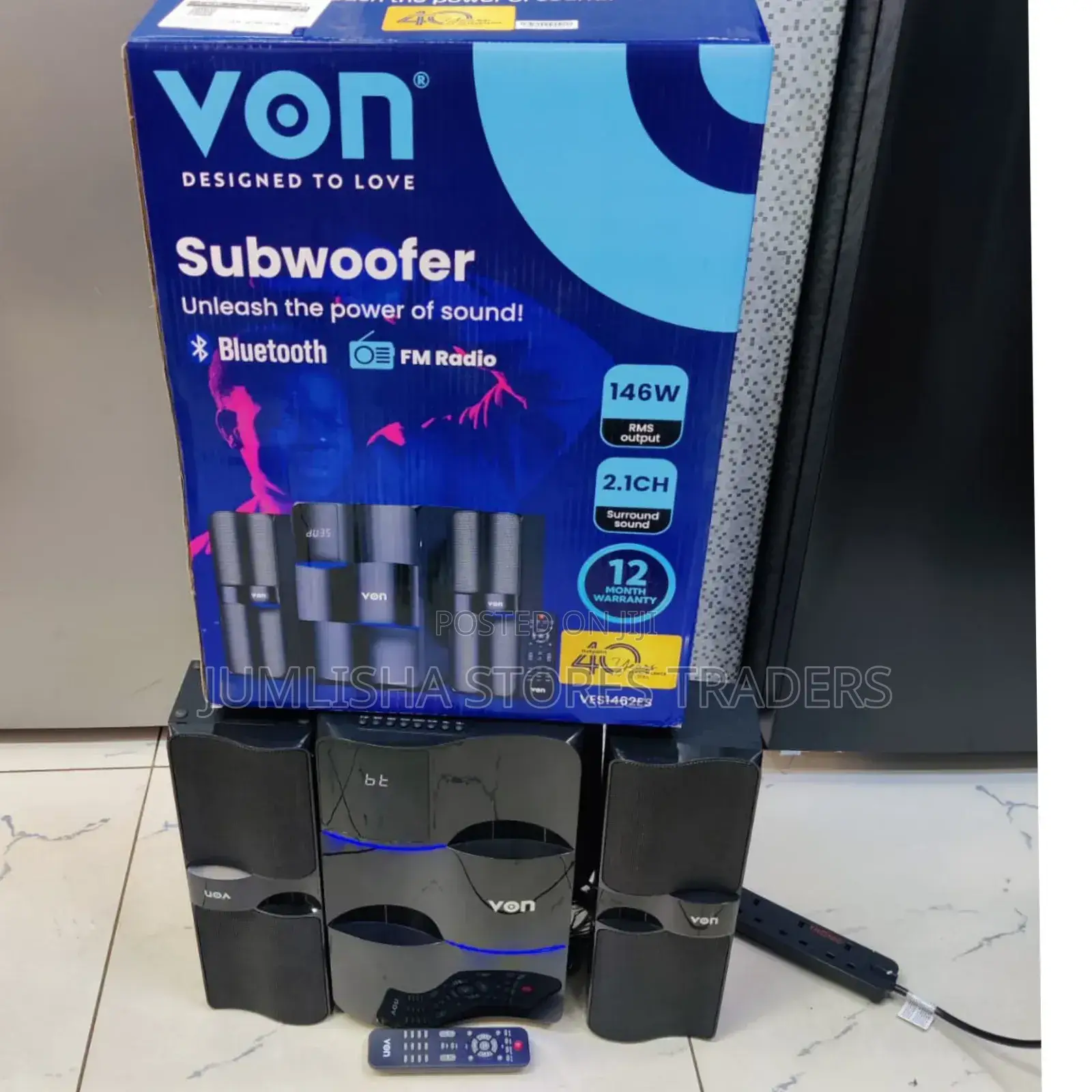 Von Ha14630bt 2.1 Ch 146w
Output Power Subwoofer