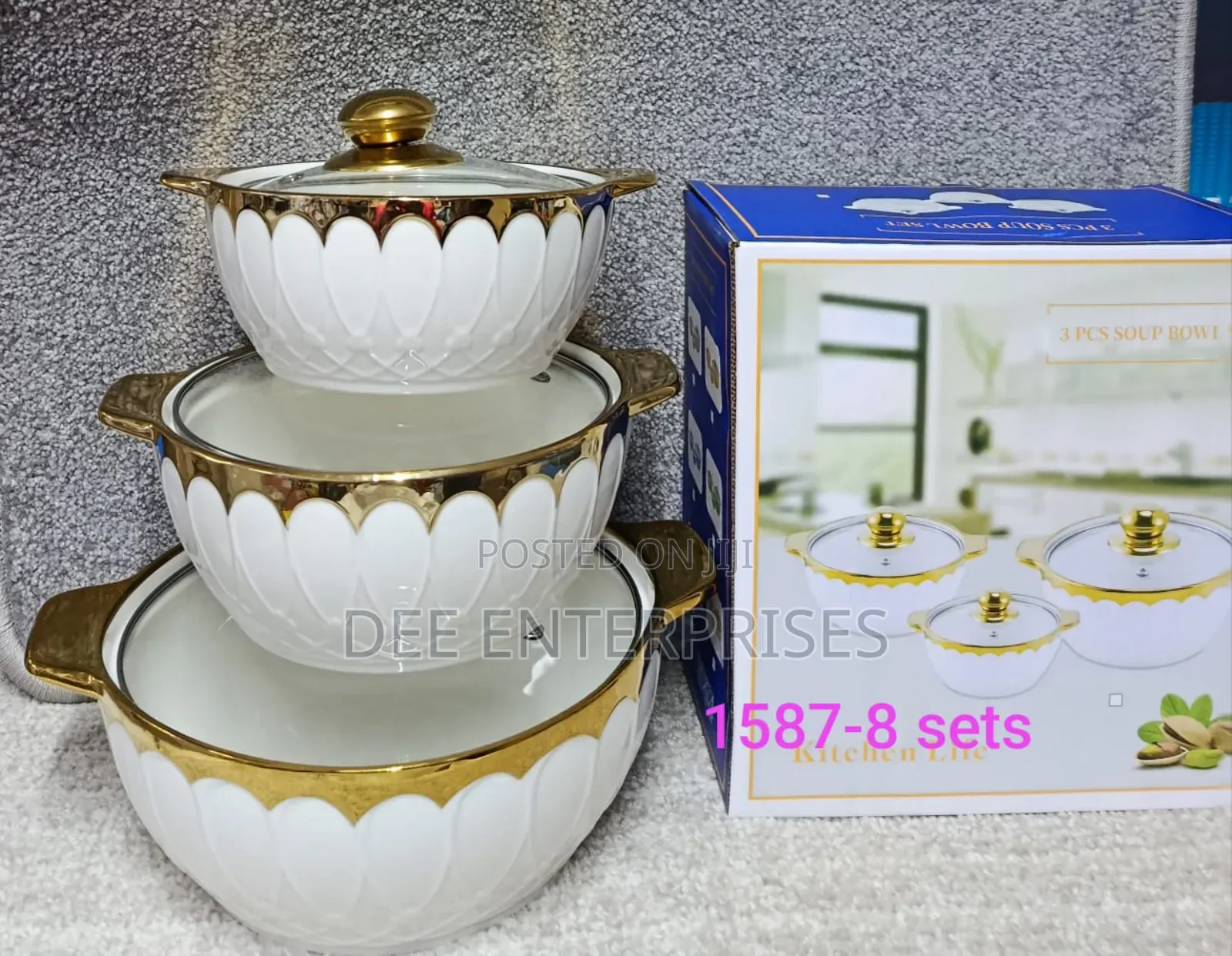 3 Set Gold Soup Pot