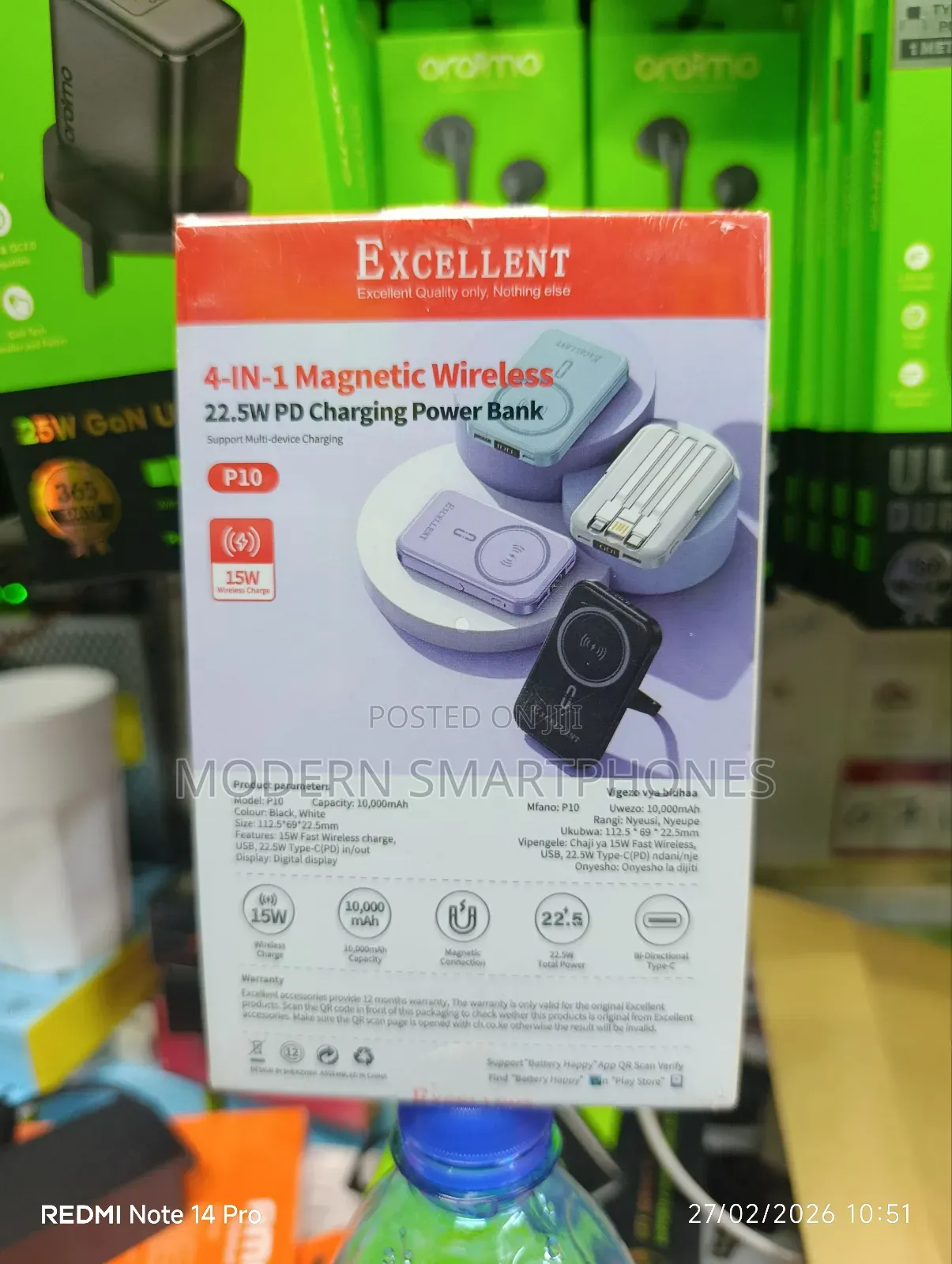 Excellent Wireless Charging Power Bank 10000mah
