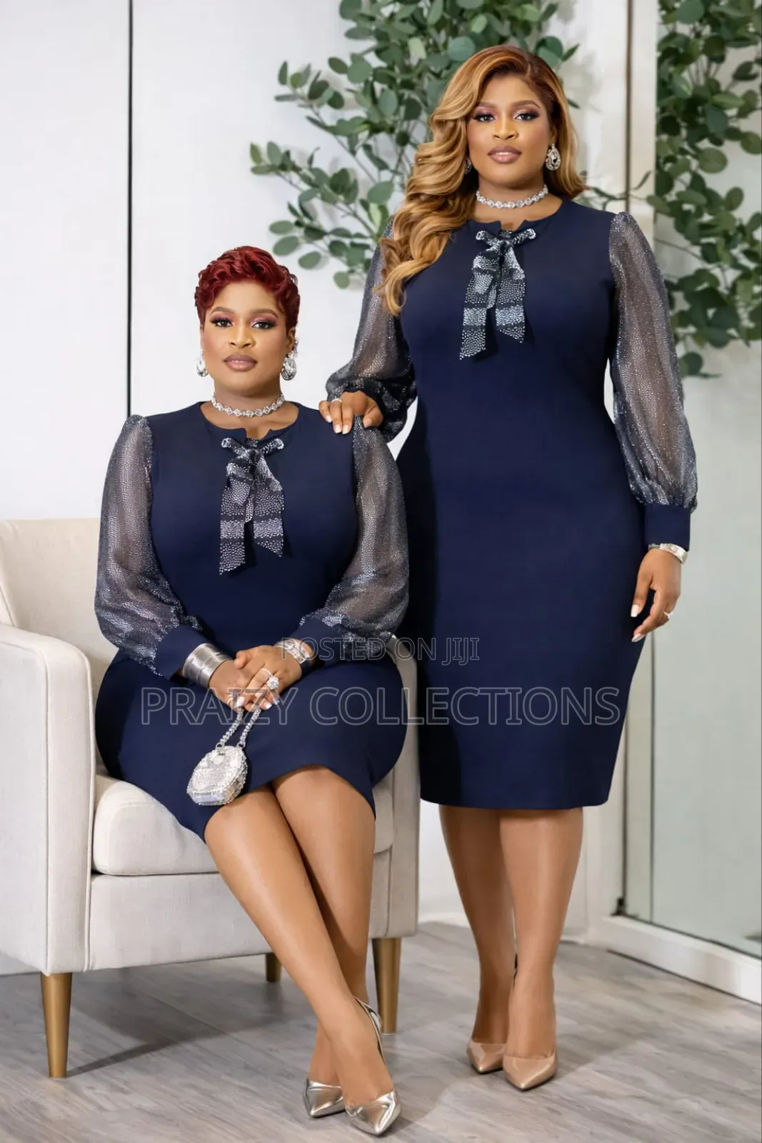 Stunning Midi Dress With Meshy Sleeves