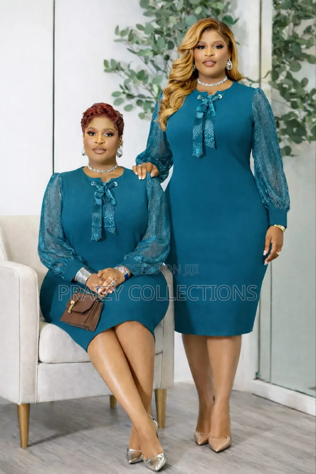 Stunning Midi Dress With Meshy Sleeves