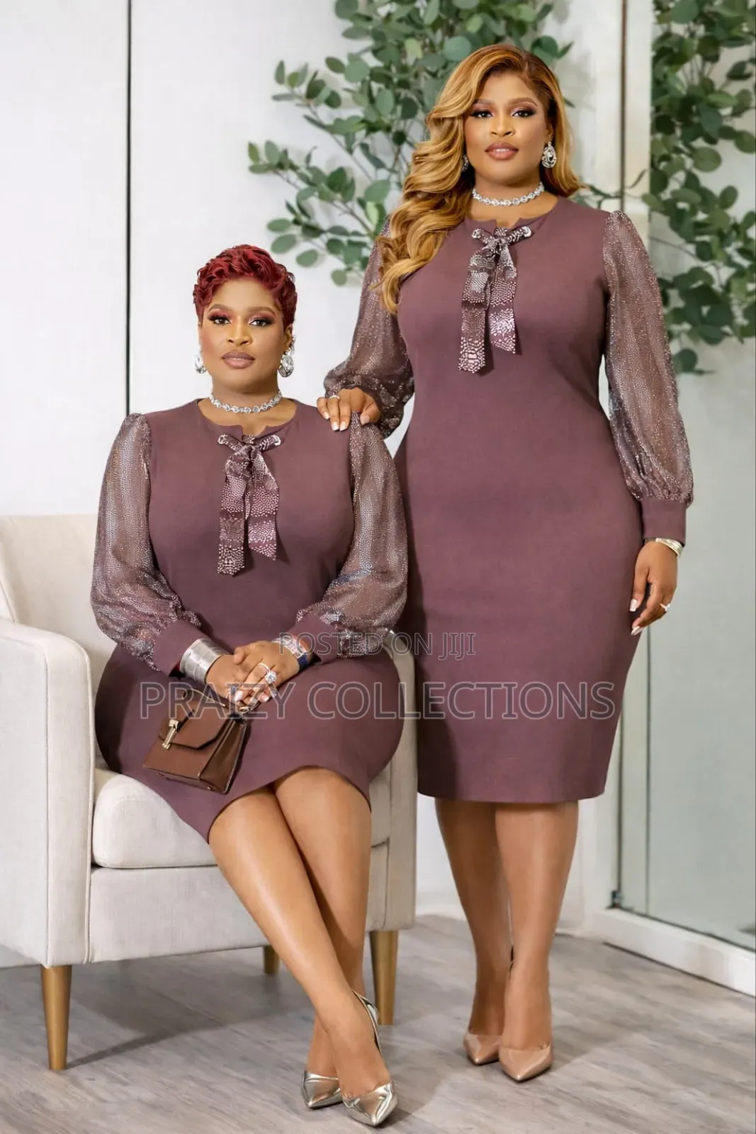 Stunning Midi Dress With Meshy Sleeves