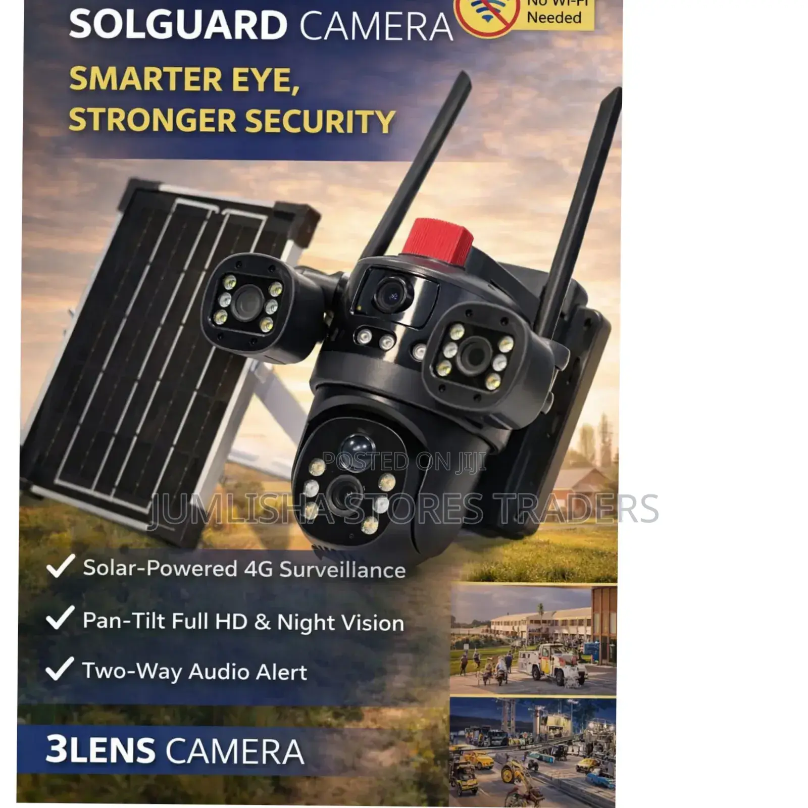 Tripple Lens 4g CCTV Camera