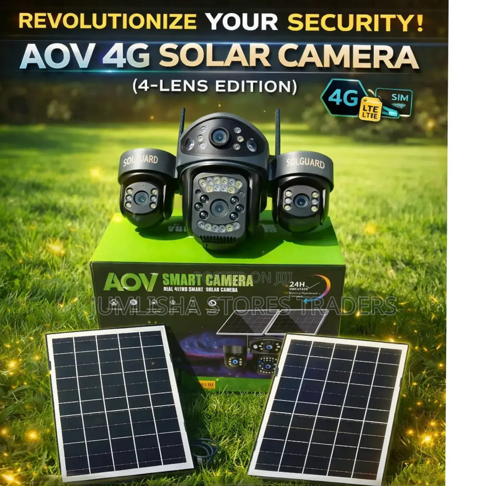 Solguard Aov 4g Solar Camera -4-Lens Edition