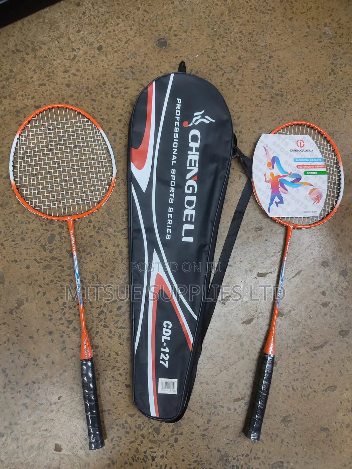Pair Of Senior Beginner Badminton Racket Pointless With Bag