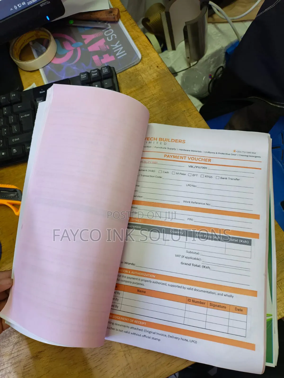 A4 Sized Company Vouchers and Receipt Books