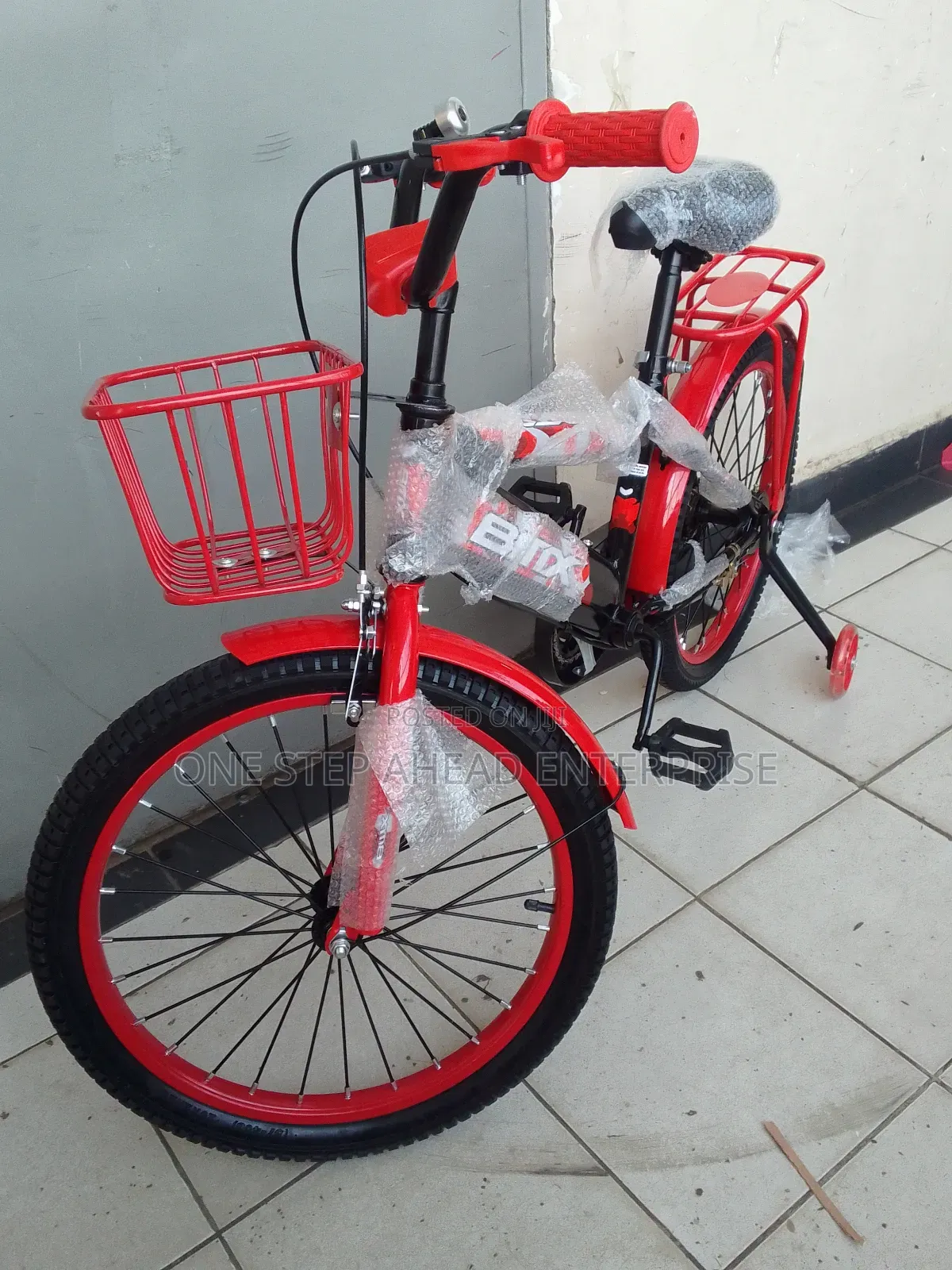Sturdy Kids Bike Size 20" Red With Front Bucket