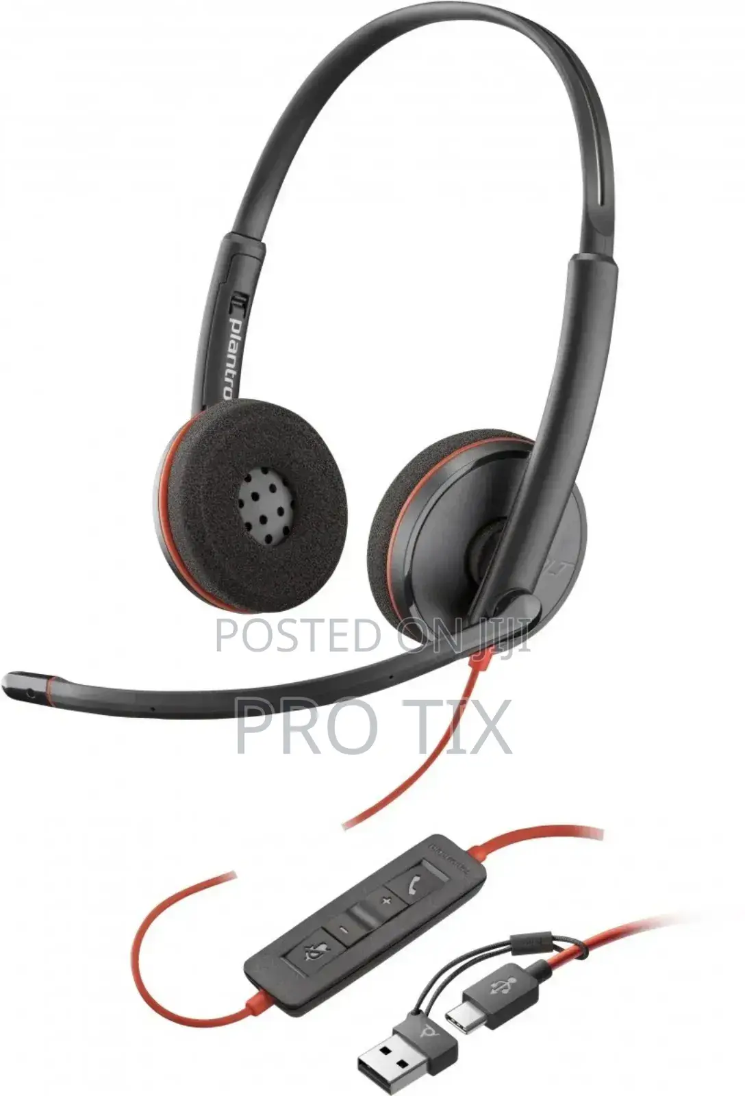 Poly Blackwire 3220 Stereo Usb-C Headset +Usb-C/a Adapter