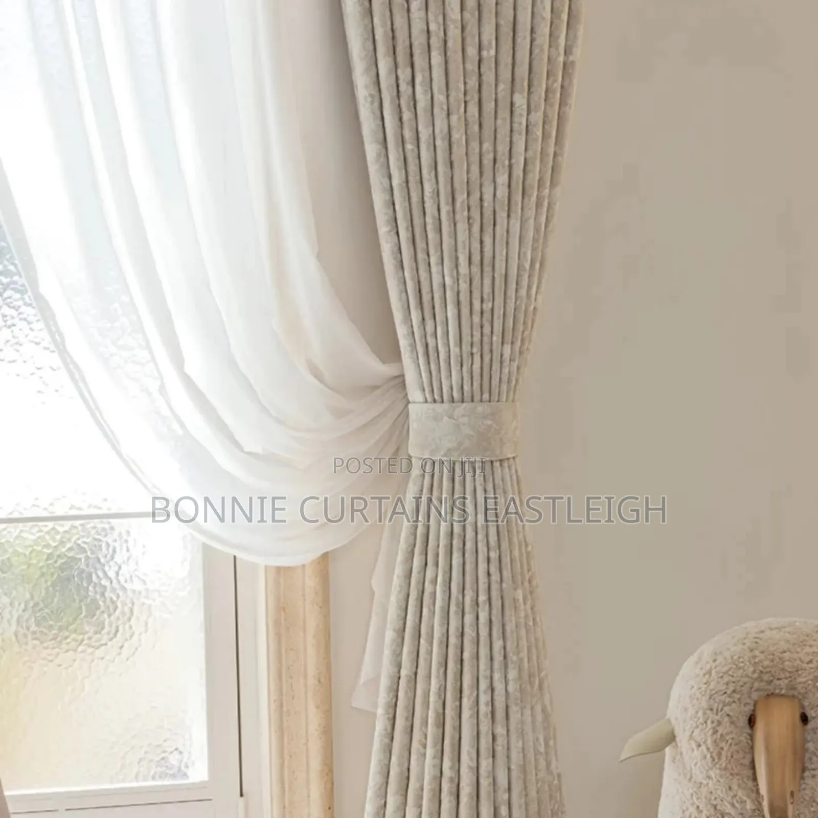 Green and Blige Curtains for Living Rooms