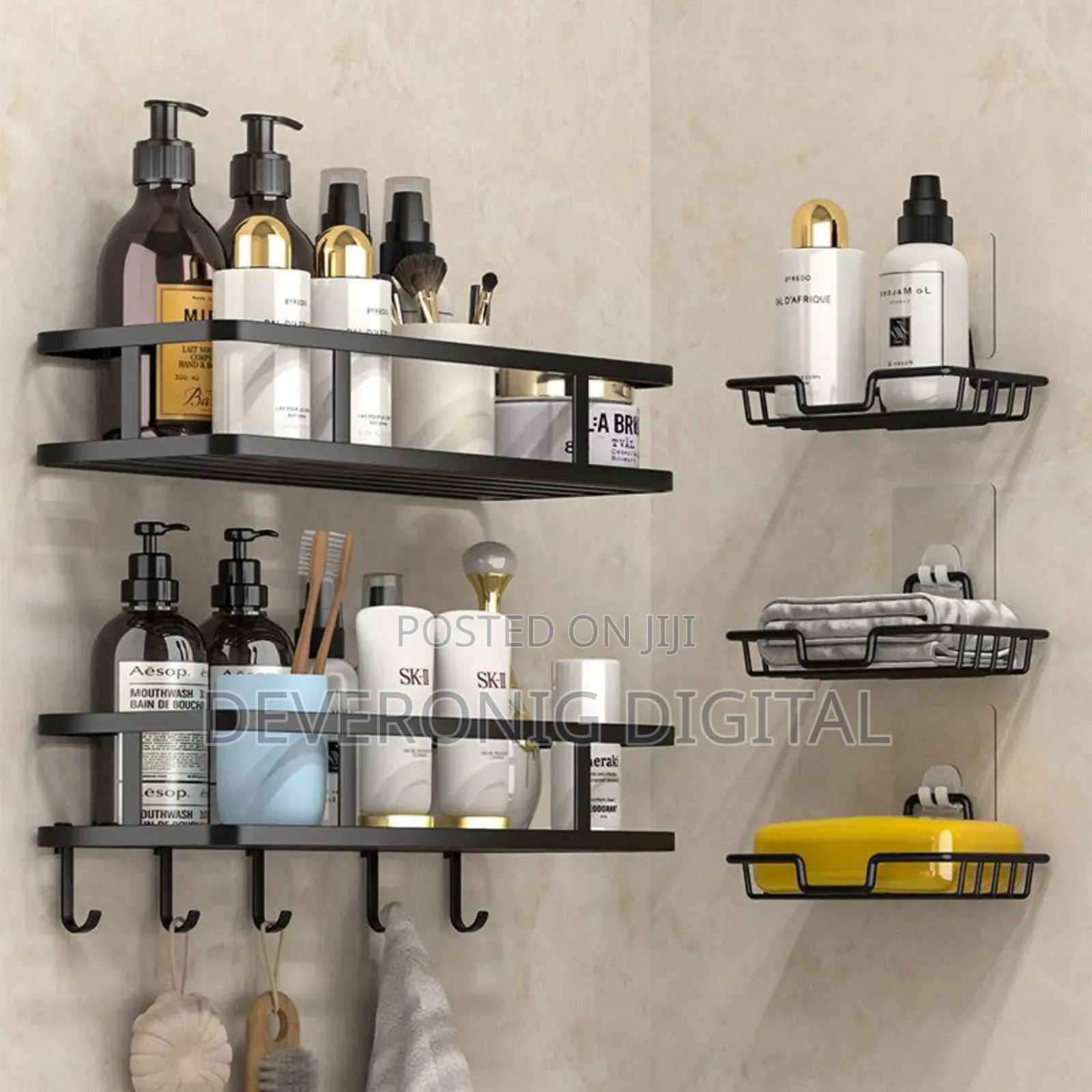 Shower Corner Wall Mounted Adhesive Shower Organizer Shelf Bathroom