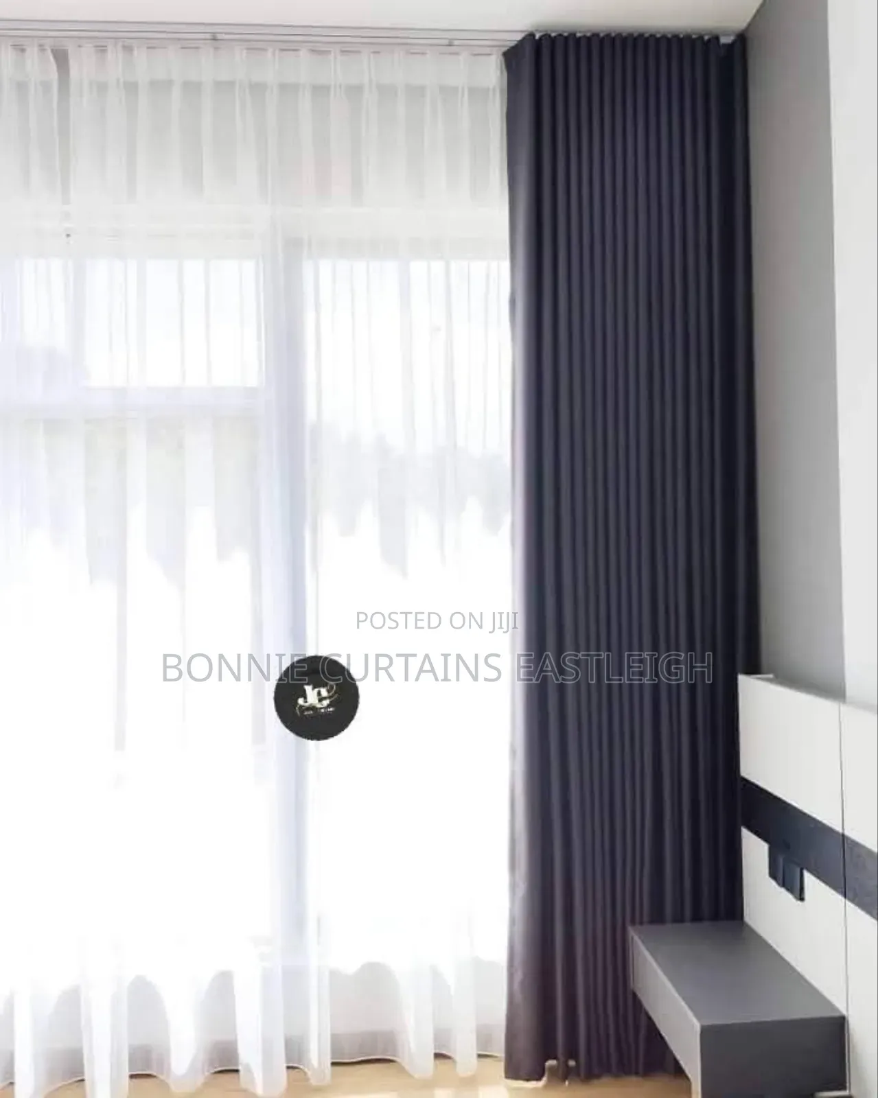 Navy Blue Curtains and Grey for Dining Room