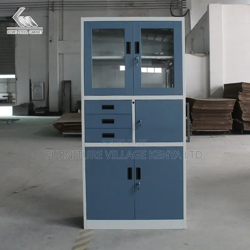 Office Cabinet; Blue Executive Storage Office Cabinet With Safe
