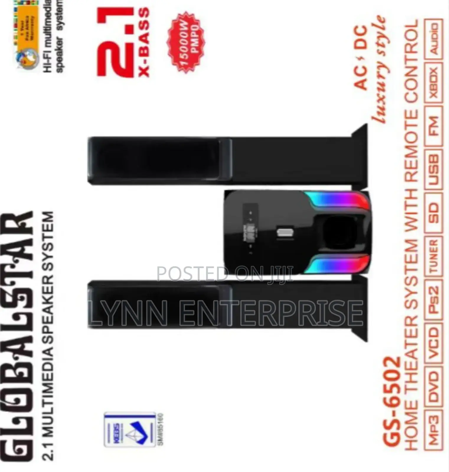 2.1ch Gs-6502 Home Theater System With Remote Control Tall Boy Woofer
