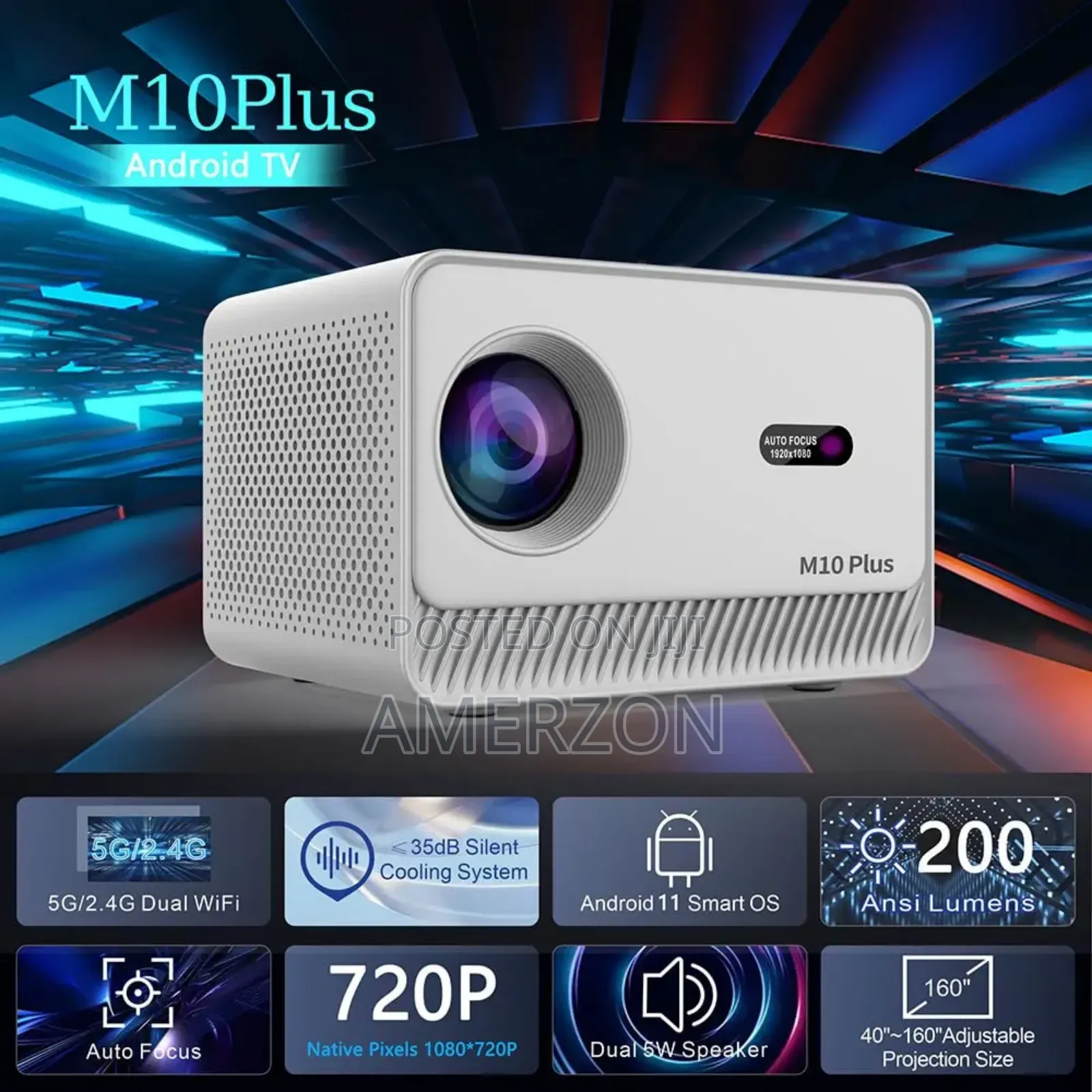 High Clear Projector With Dual Wifi an Bluetooth
