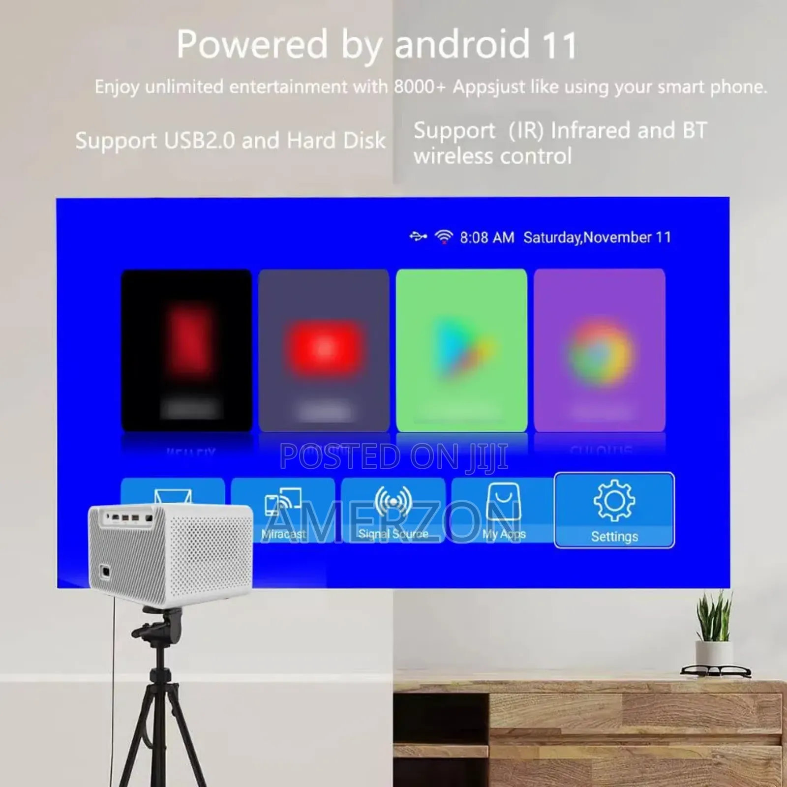 High Clear Projector With Dual Wifi an Bluetooth