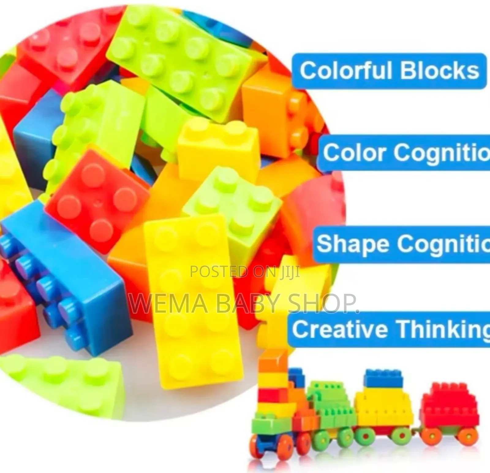 Back to School Colorfulbuilding Blocks Toy in Bus-Shaped Container.