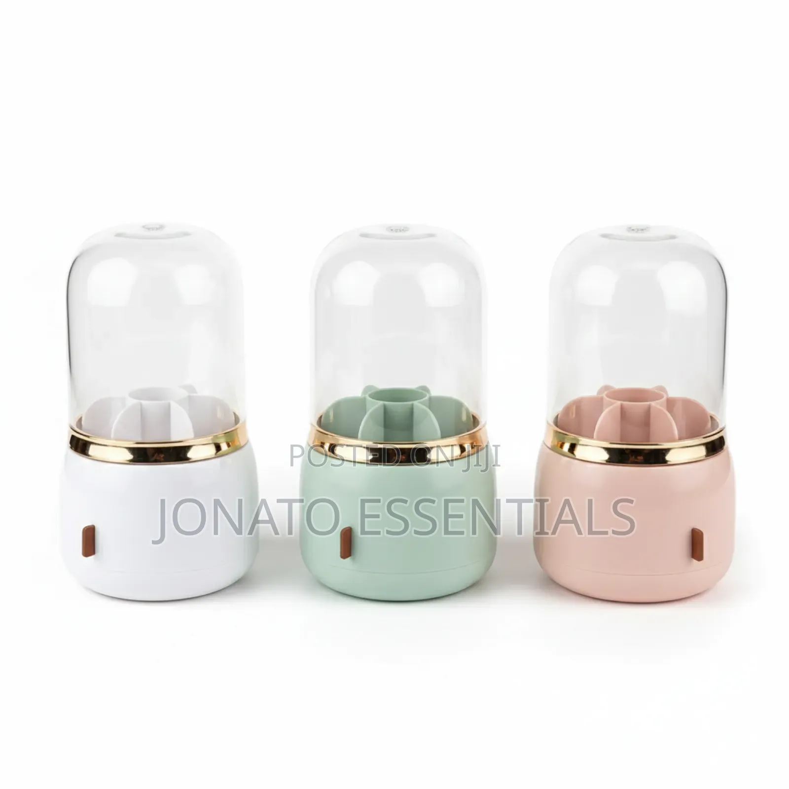 360° Rotating Makeup Brush Organizer With Dustproof Lid