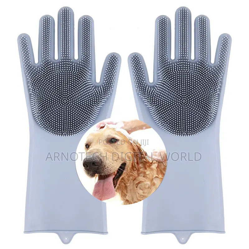 Silicone Cleaning Scrubber Gloves Dishwashing ,Pet Grooming Gloves