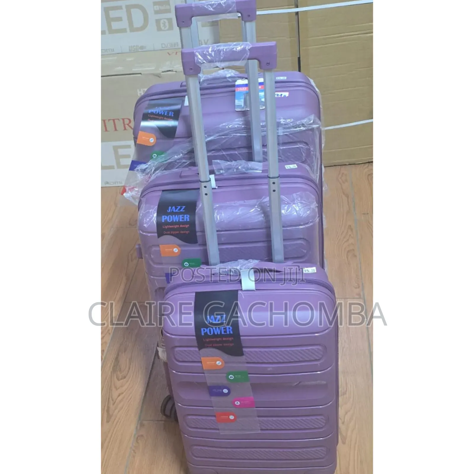 3in1 Luxurious Fiber Suitcase Purple Colour