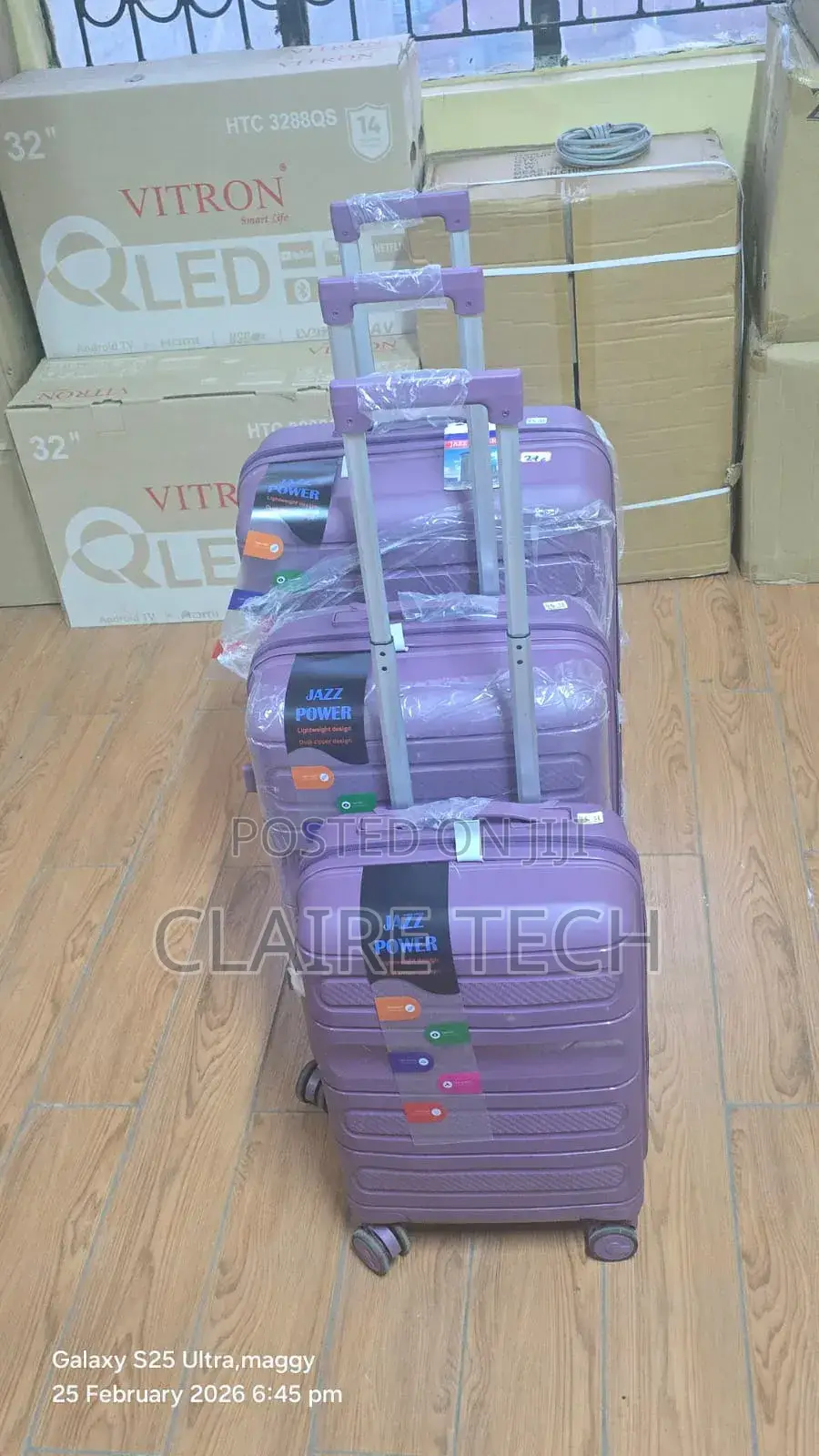 3in1 Luxurious Fiber Suitcase Purple Colour