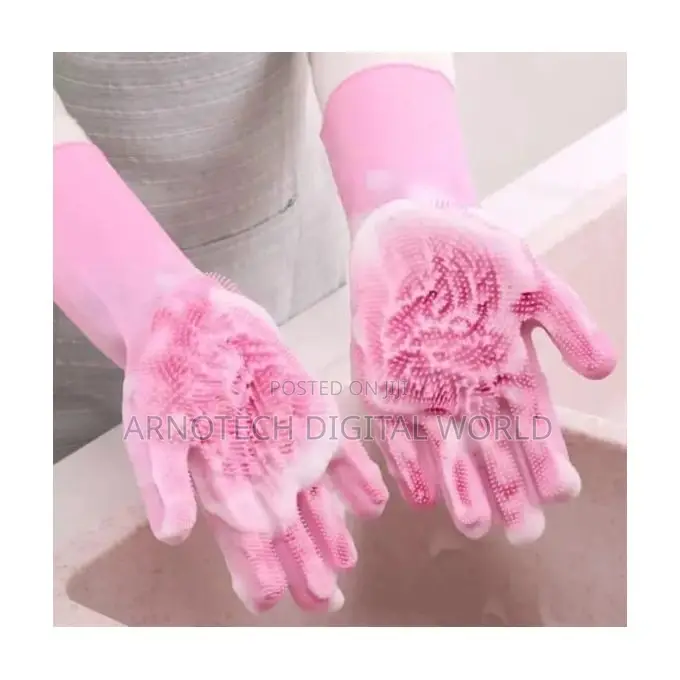 Silicone Cleaning Scrubber Gloves Dishwashing ,Pet Grooming Gloves