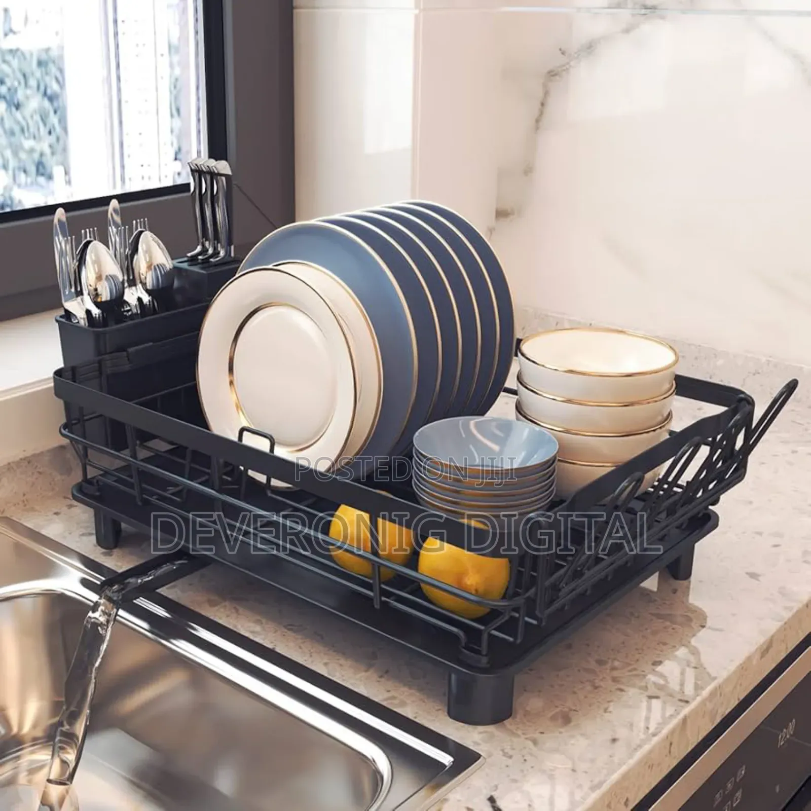 All in 1 Single Layer Over the Sink Kitchen Rack Dish Drainer