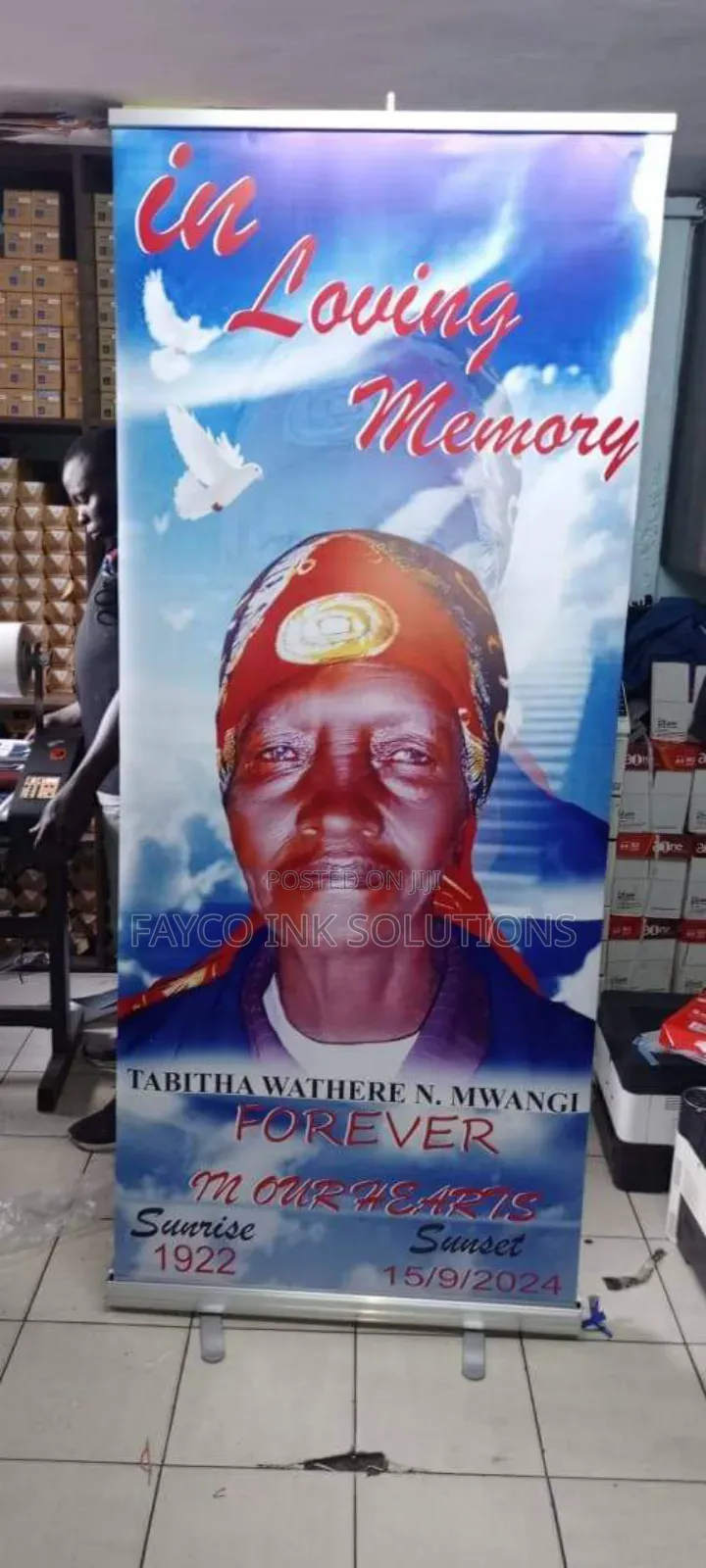  Funeral Narrow Base Roll-Up Banners — Elegant Tributes