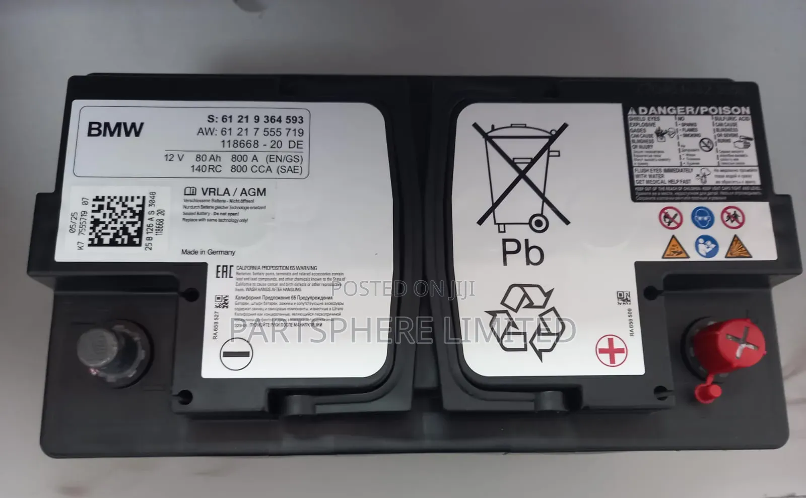 Agm80 BMW Oem Battery 12v 80ah 800cca