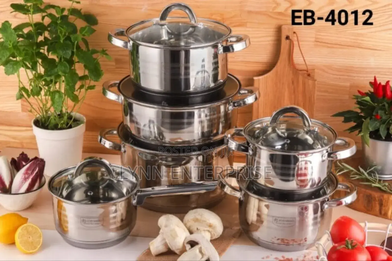 12 Pieces Stainless Steel Edenburg Cookware Set