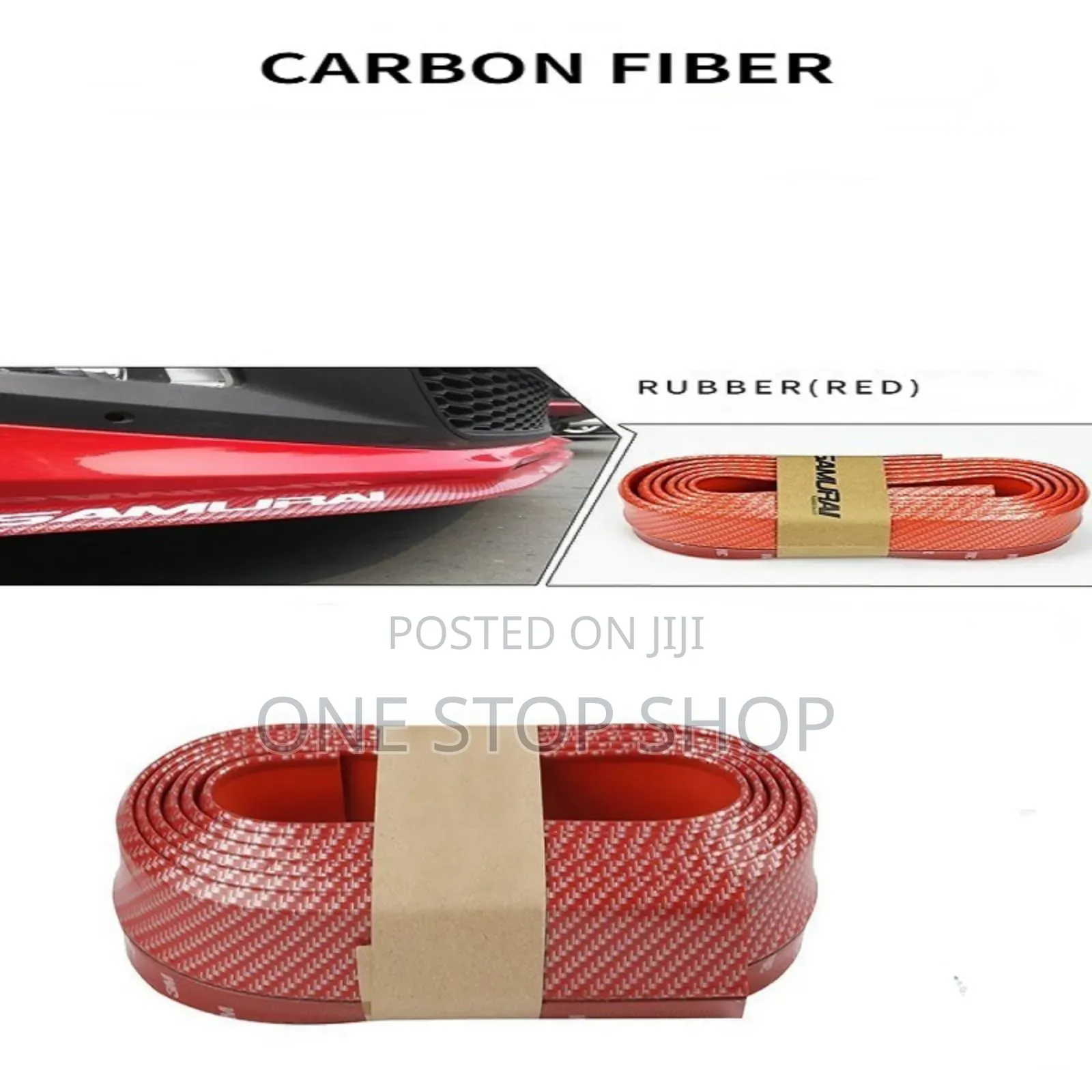 Carbon Red Rubber Bumper Lip Body Kit Trim