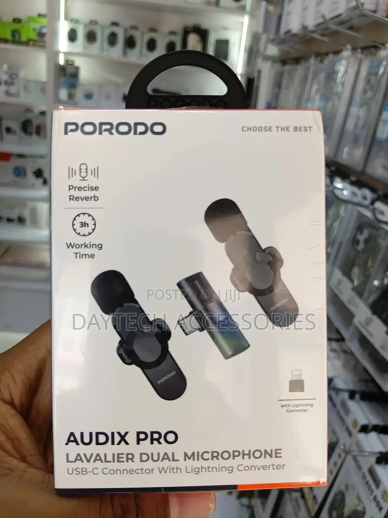 This Is a Porodo Audix Pro Lavalier Dual Microphone.