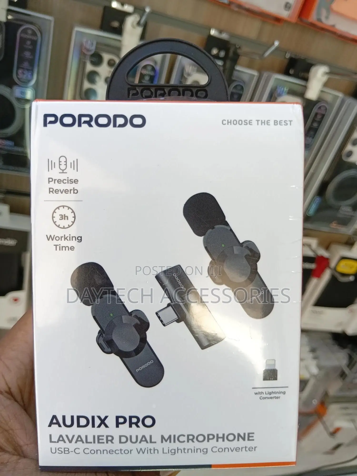The Porodo Audix Pro Lavalier Dual Microphone.