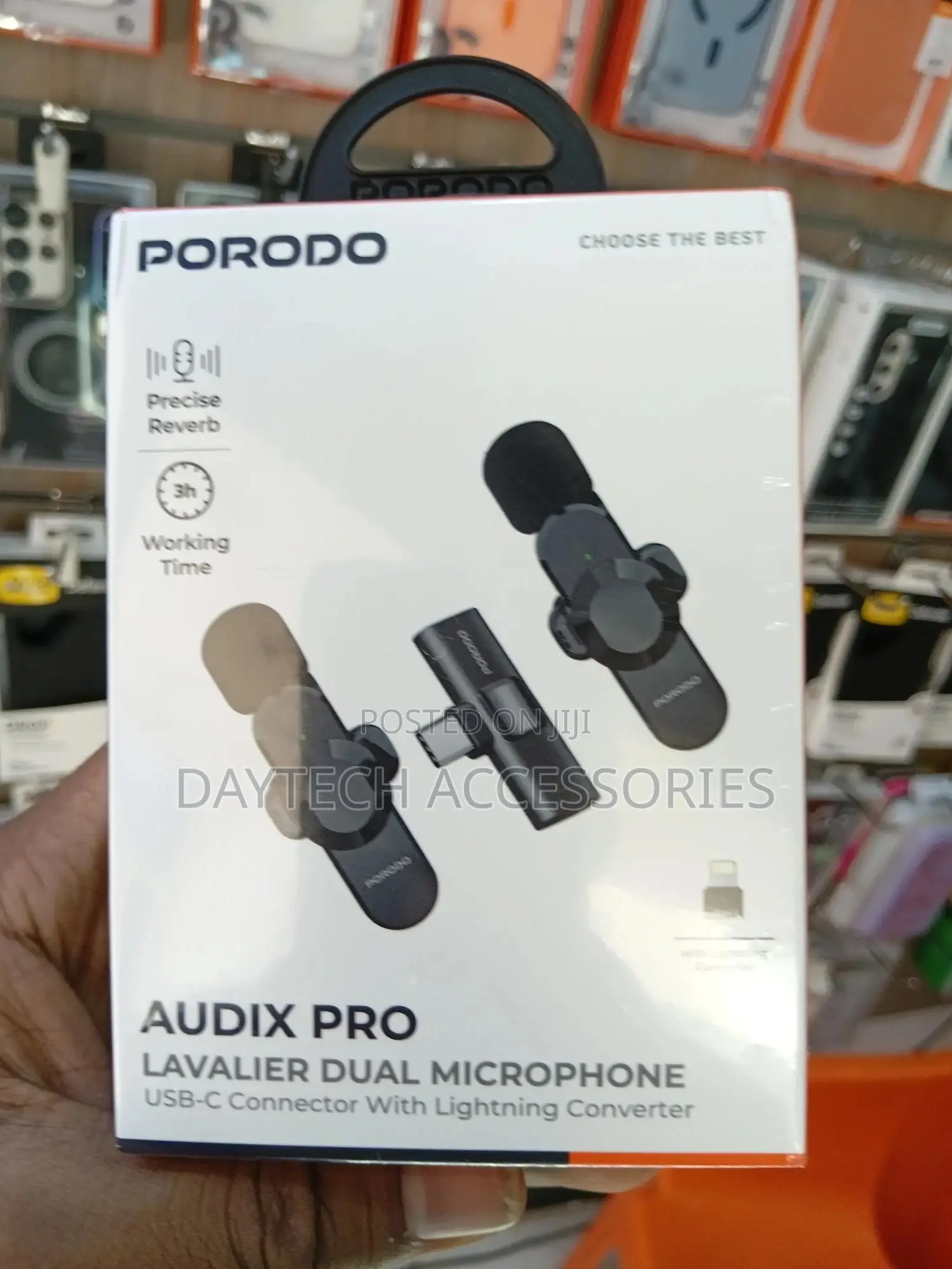 The Porodo Audix Pro Lavalier Dual Microphone.