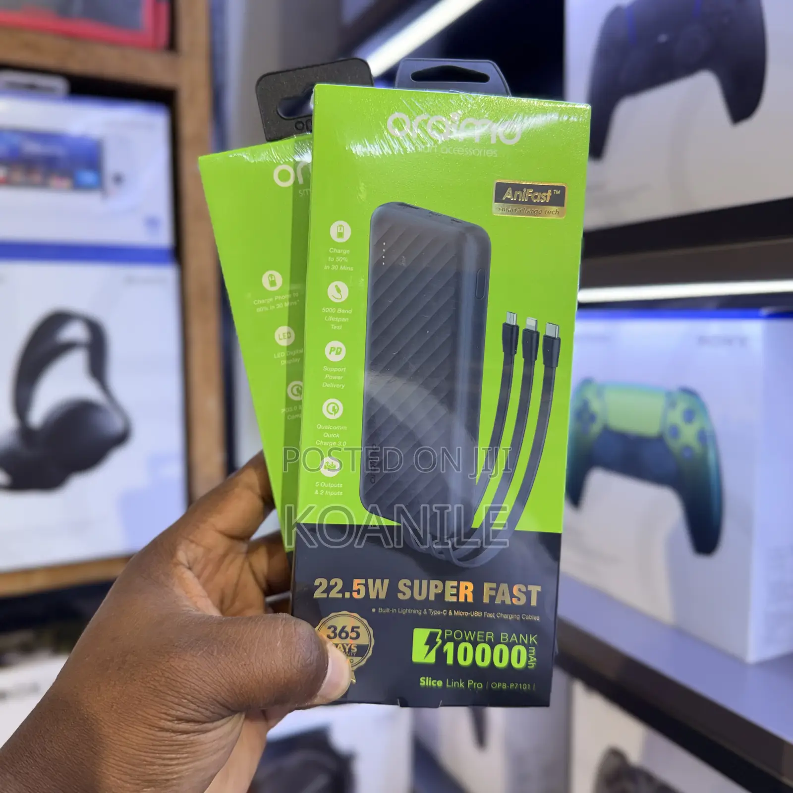 Oraimo 10000mah 22.5w Powerbank With Cables