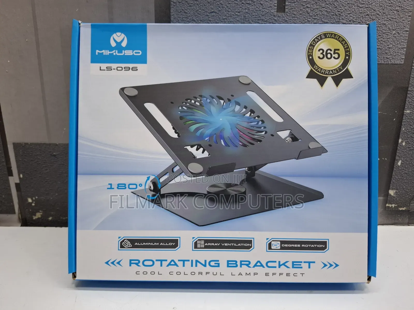 Mikuso Ls-096 Adjustable Laptop Stand With Rgb Cooler Fan – 360 Degree