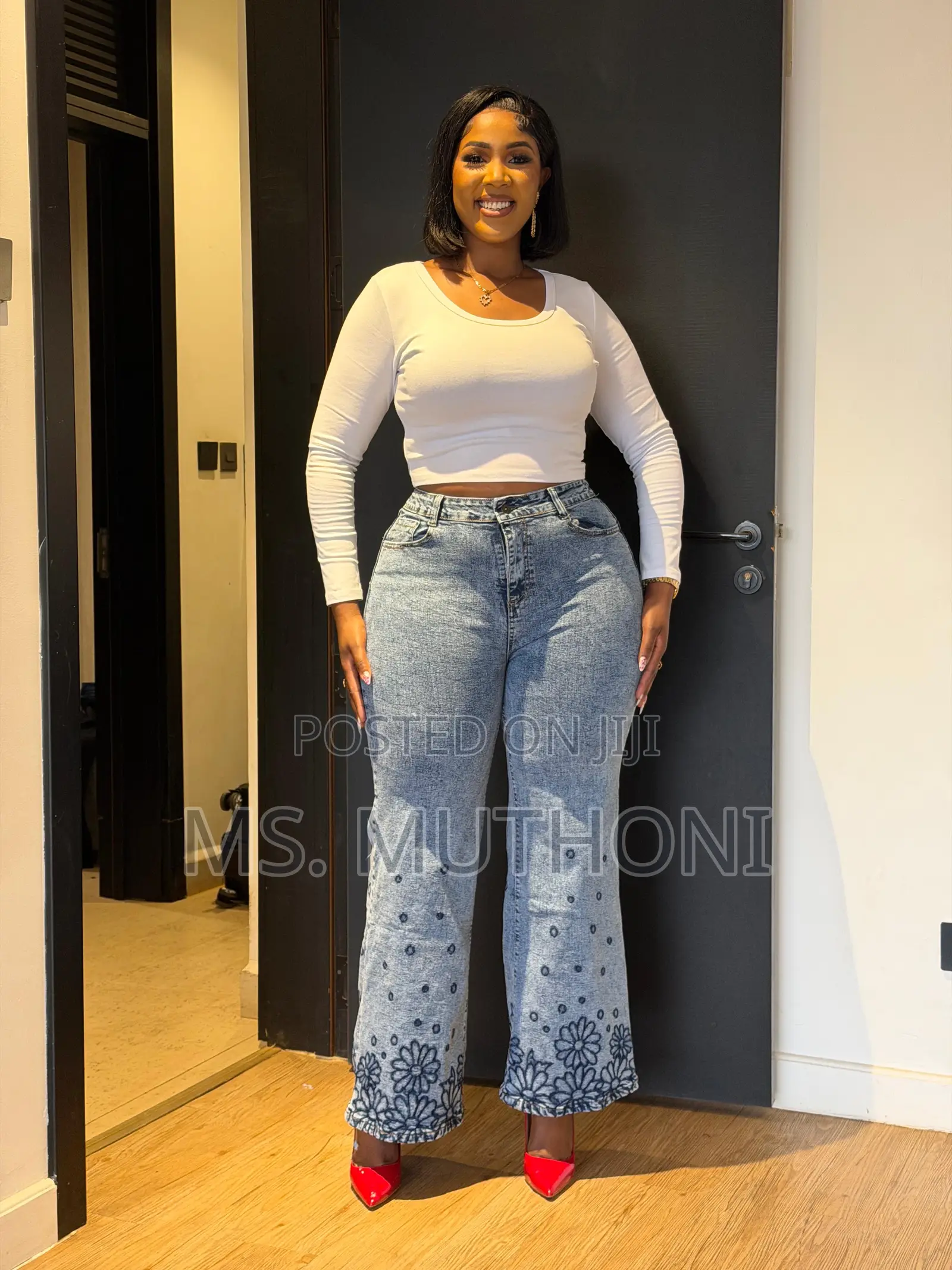 New Quality Embroidered Floral Jeans
